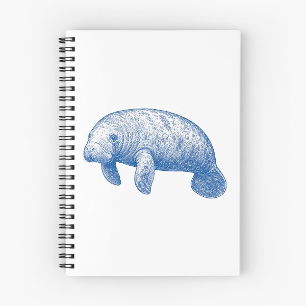 Item preview, Vintage Blue Manatee Coastal Illustration designed and sold by BrandyandBeyond.