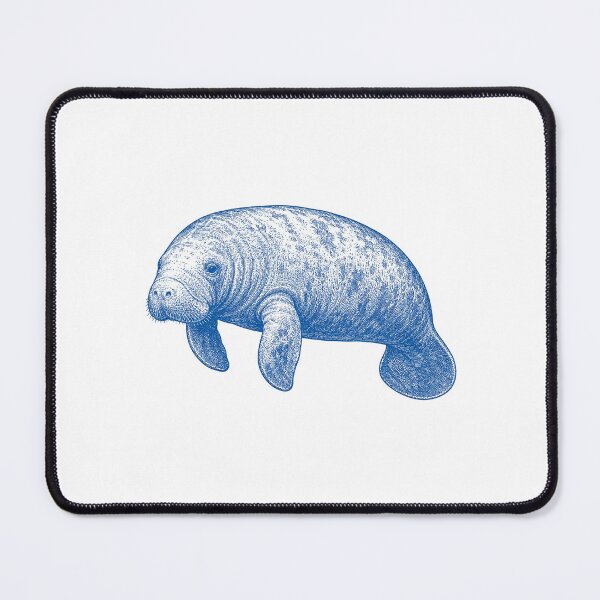 Item preview, Vintage Blue Manatee Coastal Illustration designed and sold by BrandyandBeyond.
