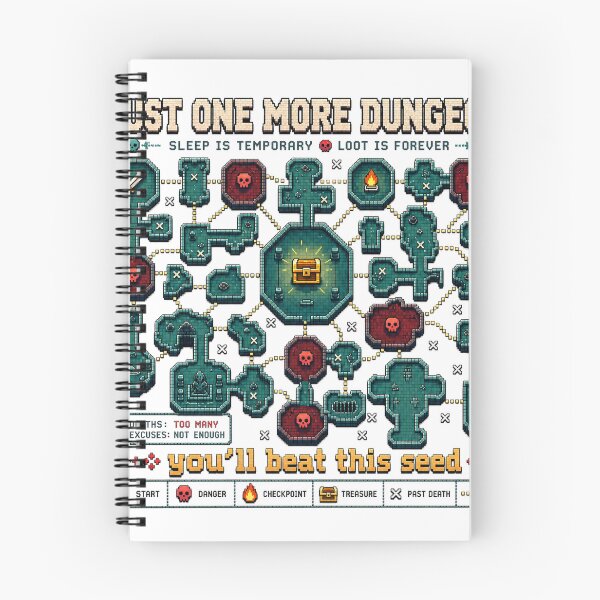 Item preview, Just One More Dungeon Pixel Map Roguelike Gamer Shirt designed and sold by Shaw1Berry.