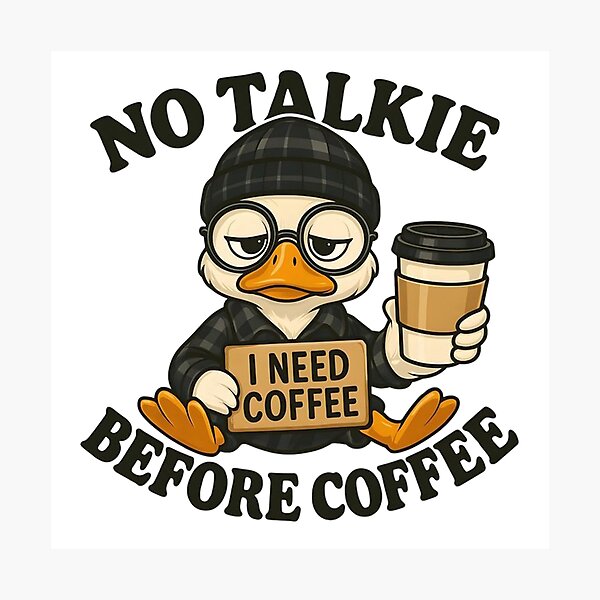 Item preview, No Talkie Before Coffee I Need Coffee | Sticker designed and sold by animenosekaiii.