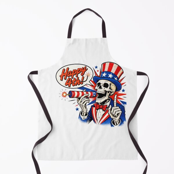 Item preview, Happy 4th of July Skeleton Vintage Patriotic Halftone designed and sold by chattsuede.