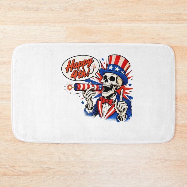 Item preview, Happy 4th of July Skeleton Vintage Patriotic Halftone designed and sold by chattsuede.