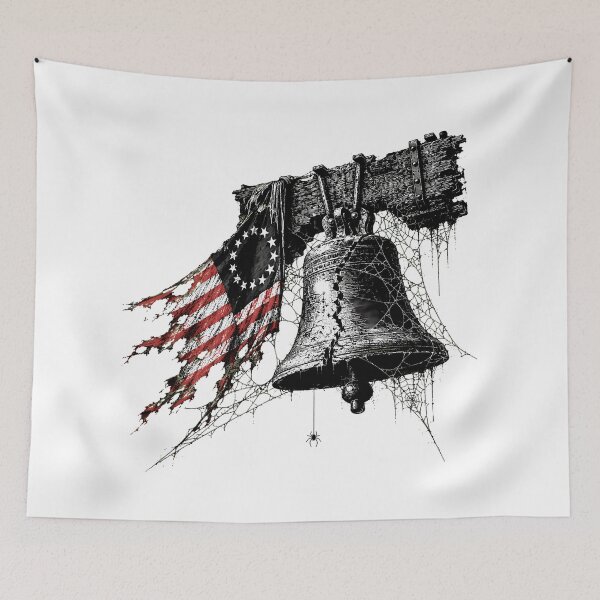 Item preview, Distressed Betsy Ross Flag Gothic Liberty Bell Cobweb designed and sold by chattsuede.