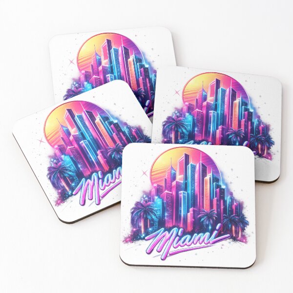 Item preview, Miami Neon Skyline 2026 | Retro Futuristic Vaporwave City designed and sold by afr-saad.