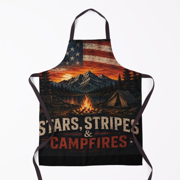 Item preview, Stars, Stripes & Campfires – Patriotic Camping Adventure T-Shirt designed and sold by 18 Life Outlaw.