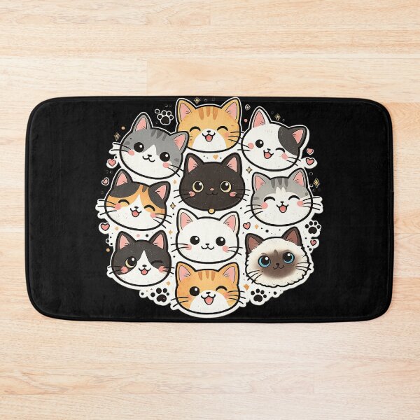 Item preview, Cute Kawaii Cat Faces designed and sold by ubeyeart.