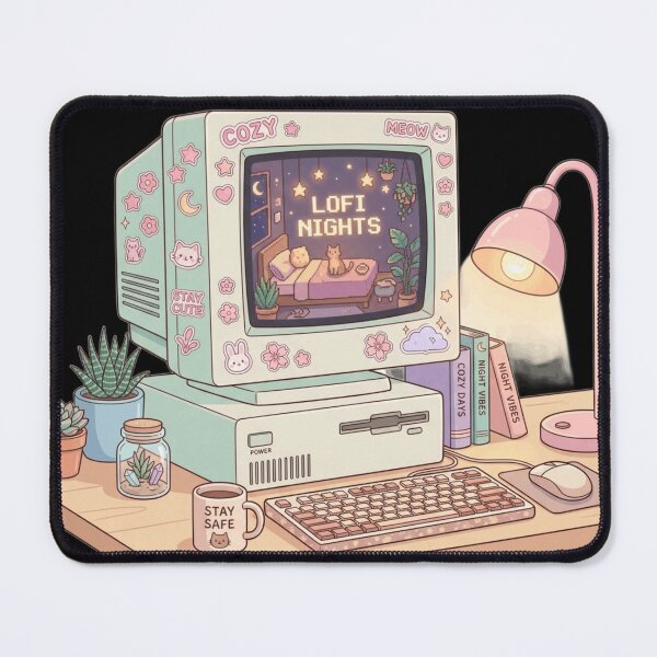 Item preview, Pastel Cozy PC Setup 90s Computer Aesthetic - Kawaii Gamer designed and sold by Retro Mood Co.