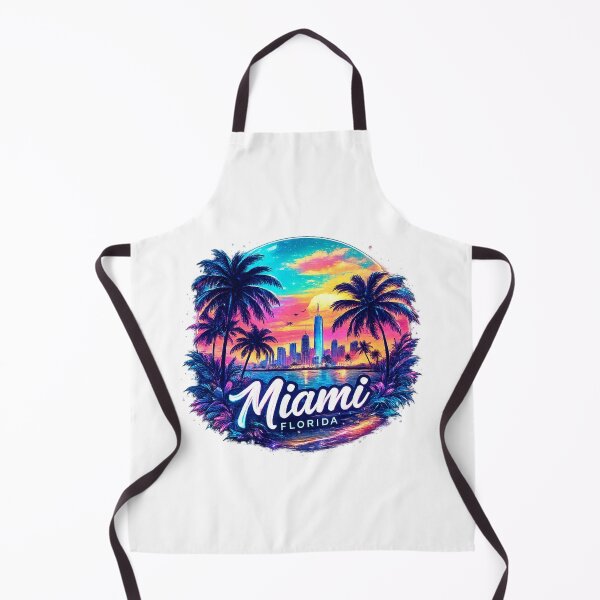 Item preview, Miami Neon Paradise Sunset Retro Beach Cityscape designed and sold by afr-saad.