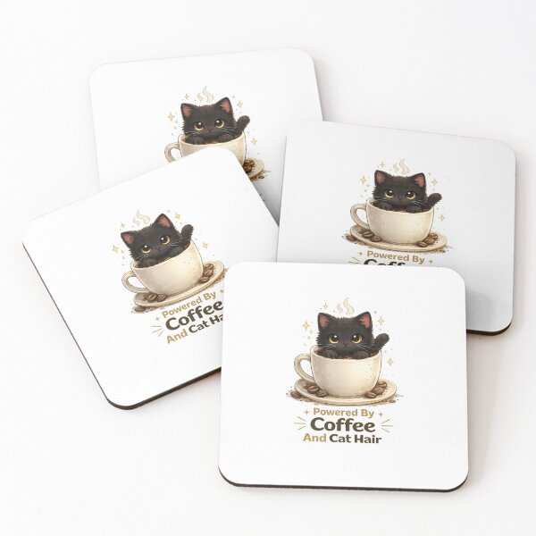 Item preview, Powered By Coffee And Cat Hair designed and sold by RetroPop23.