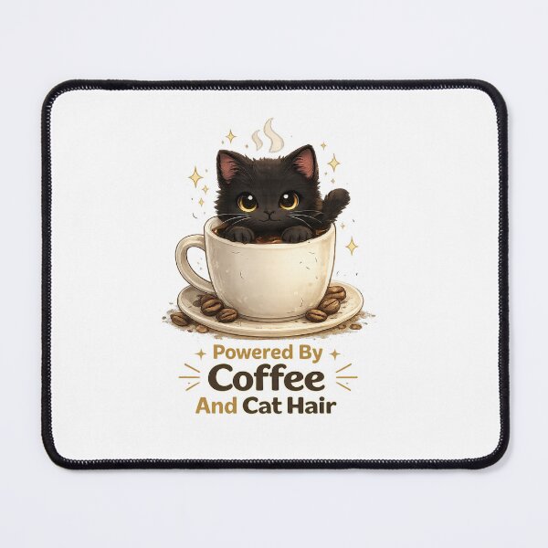 Item preview, Powered By Coffee And Cat Hair designed and sold by RetroPop23.