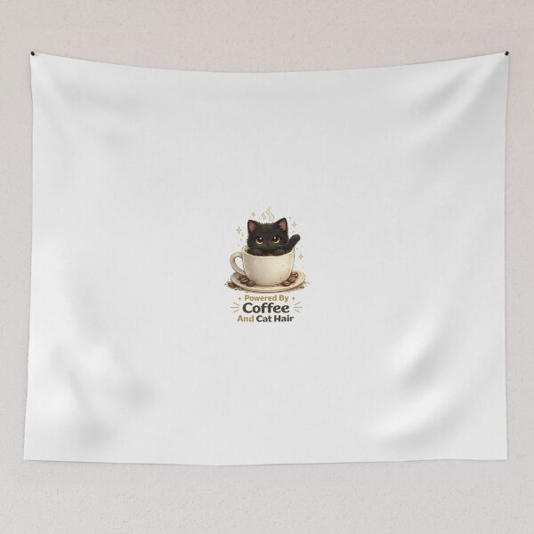 Item preview, Powered By Coffee And Cat Hair designed and sold by RetroPop23.