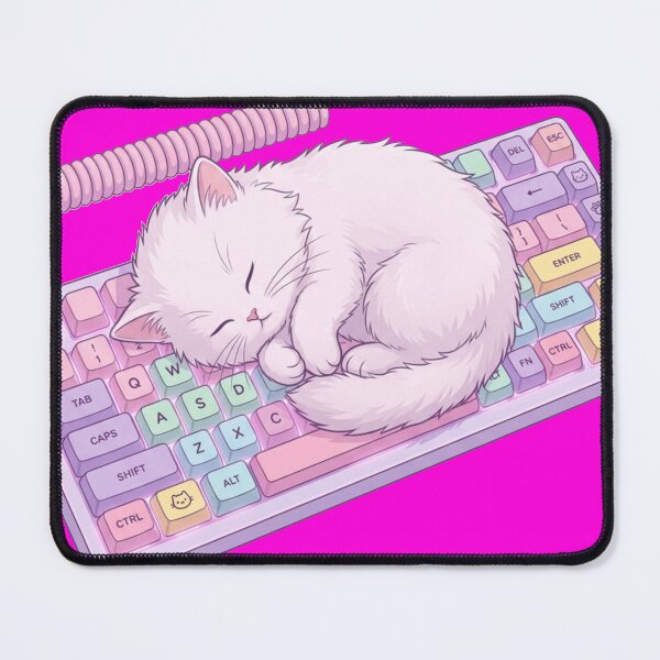 Item preview, Sleepy Cat On Keyboard 90s Computer Aesthetic - Kawaii Gamer designed and sold by Retro Mood Co.