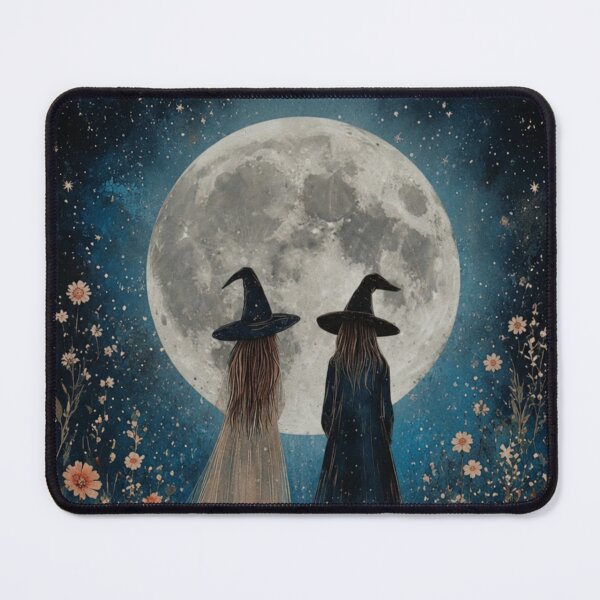 Item preview, Witch Twins Under Full Moon Night designed and sold by AtlantiqArt.
