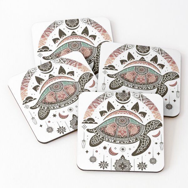 Item preview, Celestial Sea Turtle Mandala aborignal Art ! Tribal Mystic Sea Turtle – Boho Moon & Sun Mandala ! Cosmic Turtle Totem designed and sold by Ulikedigital14.