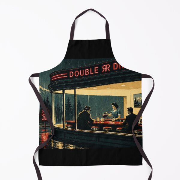 Item preview, Nighthawks at the Double R | Twin Peaks Inspired Retro Noir Diner Art Print designed and sold by DiamondSkyShirt.