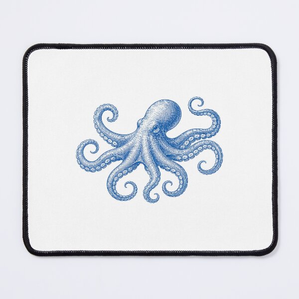Item preview, Vintage Blue Octopus Coastal Illustration designed and sold by BrandyandBeyond.