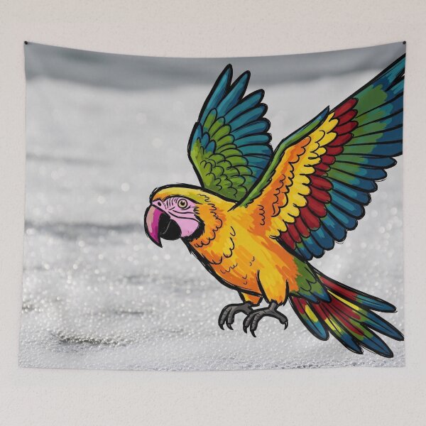 Item preview, Vibrant Macaw in Flight designed and sold by PixorStudio.