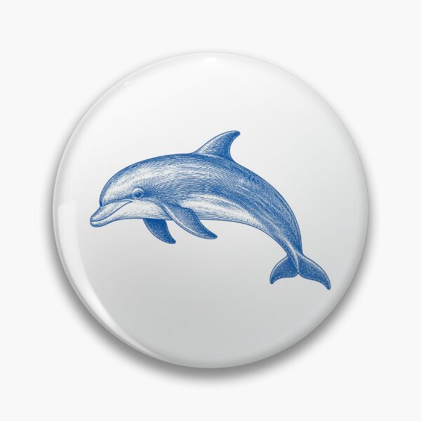 Item preview, Vintage Blue Dolphin Coastal Illustration designed and sold by BrandyandBeyond.