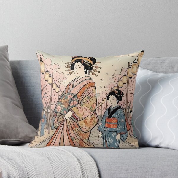 Item preview, Oiran Walk Under Cherry Blossoms Vintage Japanese Ukiyo-e Art designed and sold by TokyoUkiyoHouse.