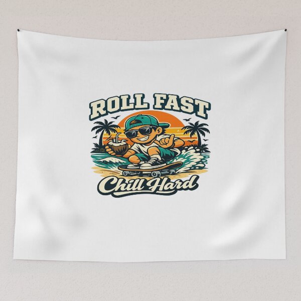 Item preview, Roll Fast Chill Hard Beach Vibes designed and sold by Dresut.