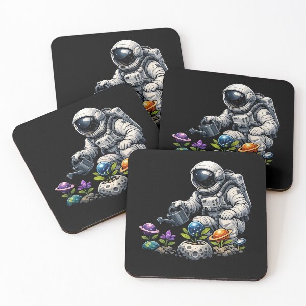 Item preview, Cosmic Gardener Astronaut Watering Space Plants designed and sold by builtforyou.