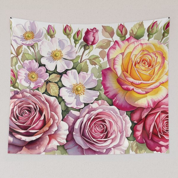 Item preview, Romantic Rose Botanical Watercolor designed and sold by PixorStudio.