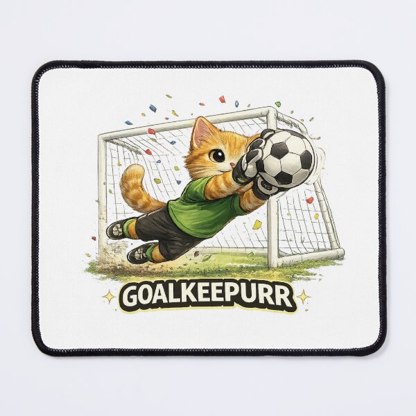 Item preview, Goalkeepurr Funny Soccer Cat designed and sold by RetroPop23.