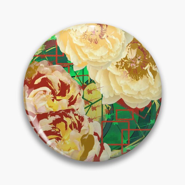 Item preview, Yellow Rose & Peony Splatter Cottagecore Aesthetic Art designed and sold by RAHKELROYSUM.