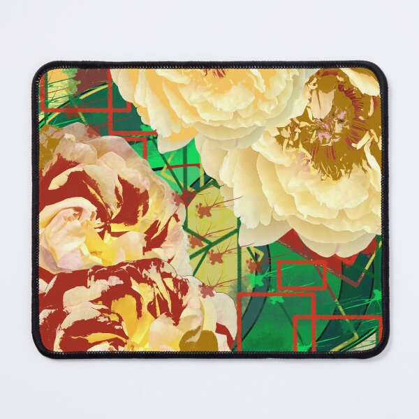 Item preview, Yellow Rose & Peony Splatter Cottagecore Aesthetic Art designed and sold by RAHKELROYSUM.