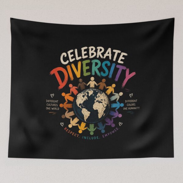 Item preview, Celebrate Diversity – Different Cultures One World Rainbow Unity designed and sold by RJACreative.