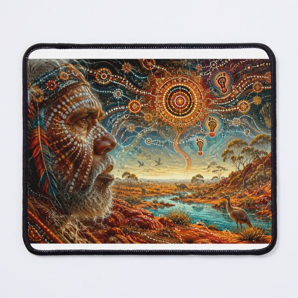 Item preview, Echoes of the Dreamtime: Australian Outback Spirit aborignal art ! Indigenous Elder & Sacred Land – Cinematic Aboriginal ! Songlines of the Red Center designed and sold by Ulikedigital14.