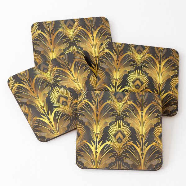 Item preview, Art Deco Vintage Hollywood-Inspired Glamorous Golden Pattern designed and sold by DEC02.