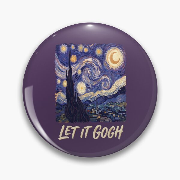 Item preview, Let It Gogh Swirling Sky Night Art Lover Funny Pun Tee 3 designed and sold by ChinkyCat Official.