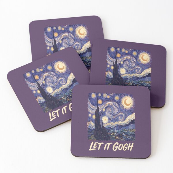 Item preview, Let It Gogh Swirling Sky Night Art Lover Funny Pun Tee 3 designed and sold by ChinkyCat Official.