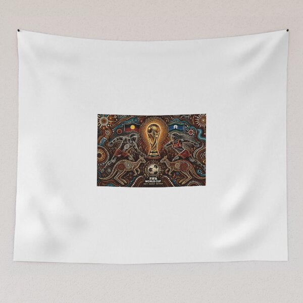 Item preview, First Nations Football Glory – Indigenous Art World Cup ! ng of the World Cup Canvas Art ! Australian Indigenous Style Soccer Poster – FIFA World Cup Tribute aboriginal art designed and sold by Ulikedigital14.