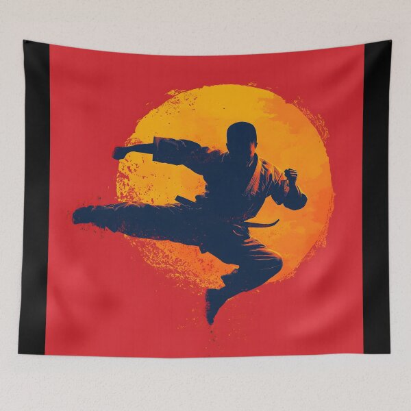 Item preview, Kung Fu Flying Kick at Sunset designed and sold by ClubVacay.