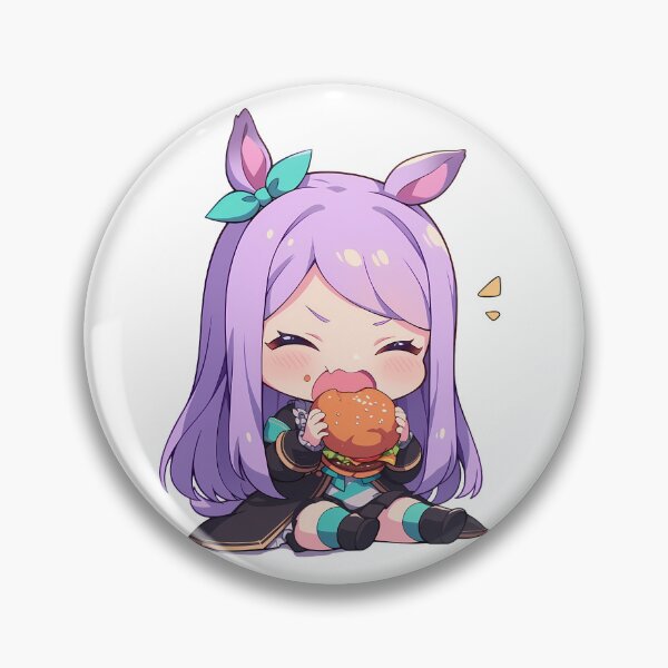 Item preview, Mcqueen Mejiro Mcqueen Uma Musume Pretty Derby Chibi Kawaii Burger Playful Anime Girl designed and sold by earlobejerk.