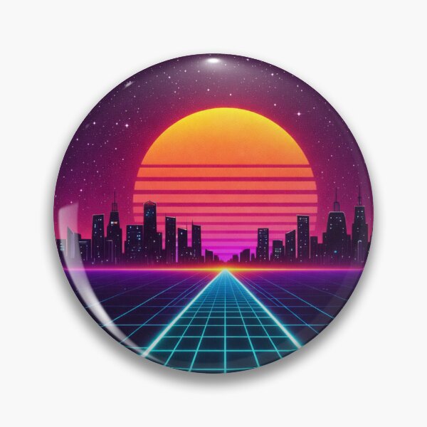 Item preview, 80s Synthwave Neon Sunset Grid City designed and sold by OnePercent992.