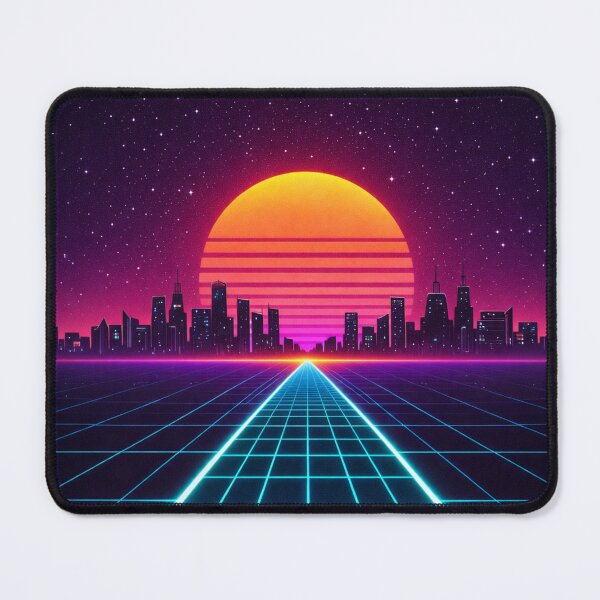 Item preview, 80s Synthwave Neon Sunset Grid City designed and sold by OnePercent992.