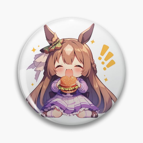 Item preview, Satono Diamond Uma Musume Pretty Derby Chibi Kawaii Burger Surprised Anime Girl designed and sold by earlobejerk.