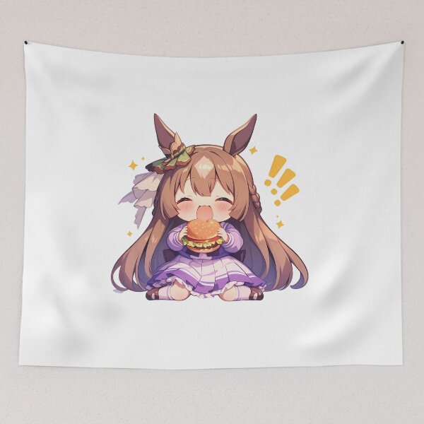 Item preview, Satono Diamond Uma Musume Pretty Derby Chibi Kawaii Burger Surprised Anime Girl designed and sold by earlobejerk.