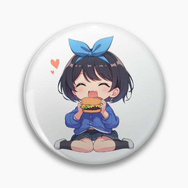 Item preview, Ruka Sarashina Rent A Girlfriend Chibi Burger Joy designed and sold by earlobejerk.