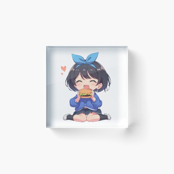 Item preview, Ruka Sarashina Rent A Girlfriend Chibi Burger Joy designed and sold by earlobejerk.