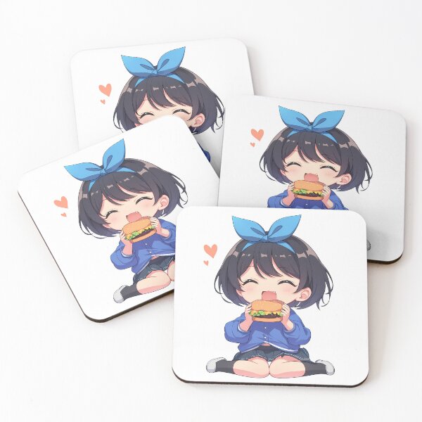 Item preview, Ruka Sarashina Rent A Girlfriend Chibi Burger Joy designed and sold by earlobejerk.