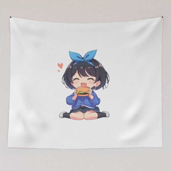Item preview, Ruka Sarashina Rent A Girlfriend Chibi Burger Joy designed and sold by earlobejerk.