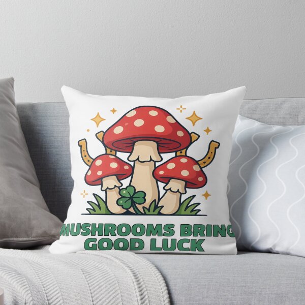 Item preview, Lucky Mushroom Magic with Clover and Horseshoe designed and sold by Squiggle Happy.