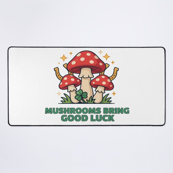 Item preview, Lucky Mushroom Magic with Clover and Horseshoe designed and sold by Squiggle Happy.