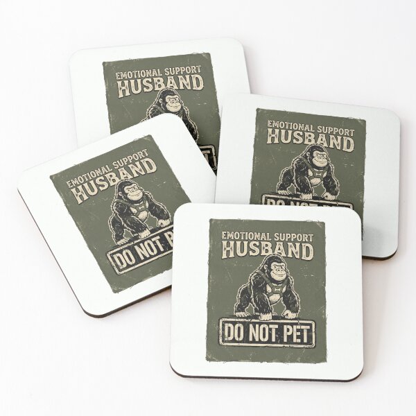 Item preview, Emotional Support Husband Do Not Pet Funny Monkey 4 designed and sold by ChinkyCat Official.