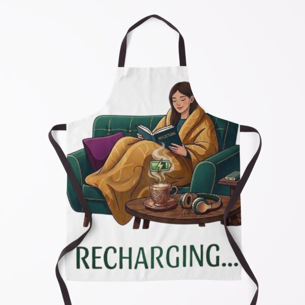 Item preview, Recharging Introvert Girl Reading Book on Sofa designed and sold by Northern Glow Art.