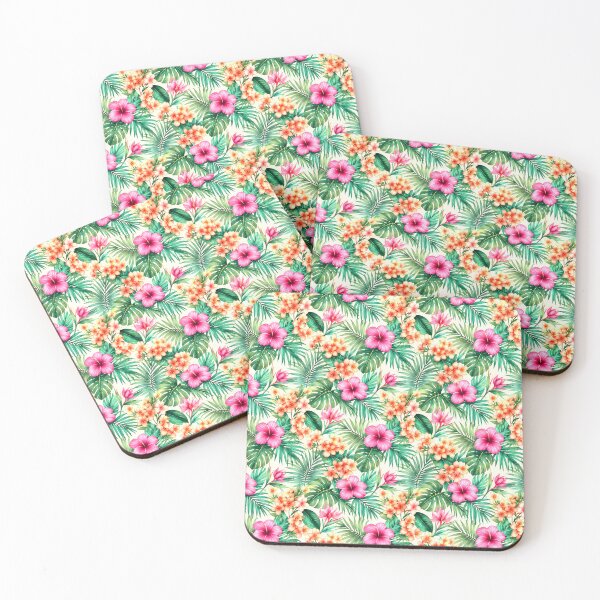 Item preview, Vibrant Watercolor Hibiscus Tropical Floral Pattern designed and sold by zenjiinspired.